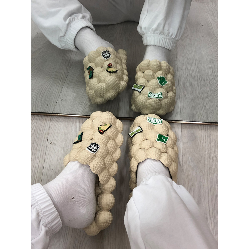 여성용 맞춤형 라인스톤 블링 블링 워킹 야외 버블 슬라이드