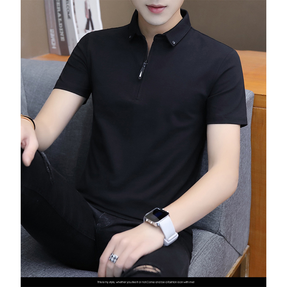 여름 남성 셔츠 솔리드 남성 코튼 셔츠 턴다운 칼라 탑 티셔츠